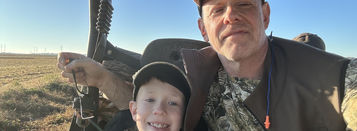 Father and son in side-by-side. Goose hunt 24-25 Stuttgart, AR.